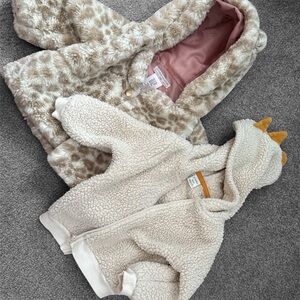 Bundle Catherine Malandrino Animal Print and Cream Pl Baby Puffer Jacket